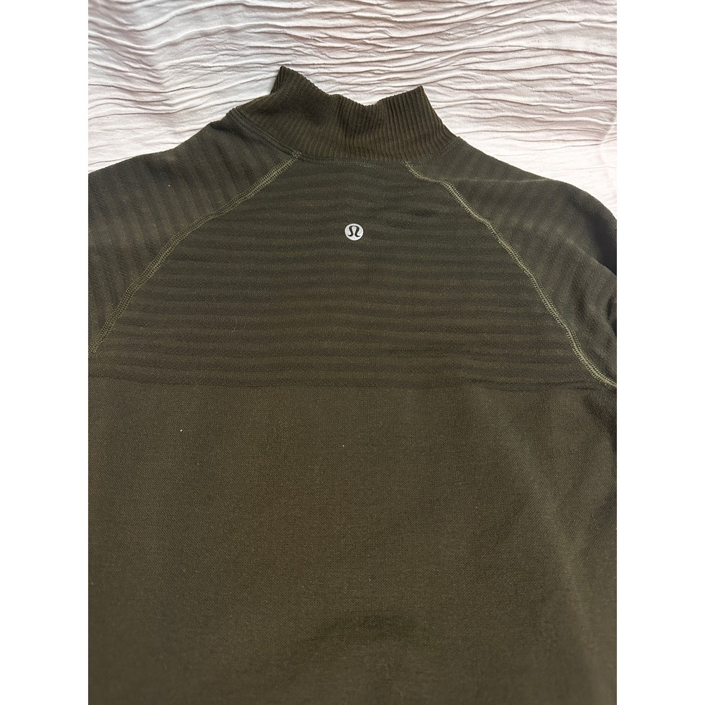 Lululemon Half Zip Pullover Wool Blend Forest Green Womens 4 - Picture 8 of 12